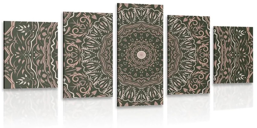 Tablou 5-piese Mandala în stil vintage