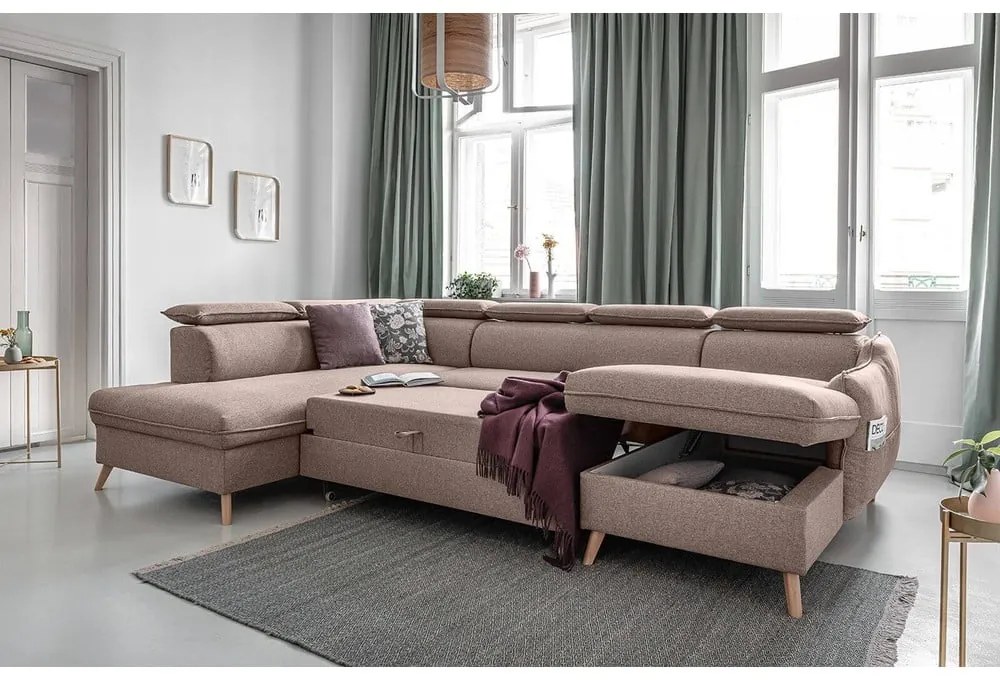 Colțar bej extensibil (cu colț pe partea stângă ) Sweet Harmony – Miuform