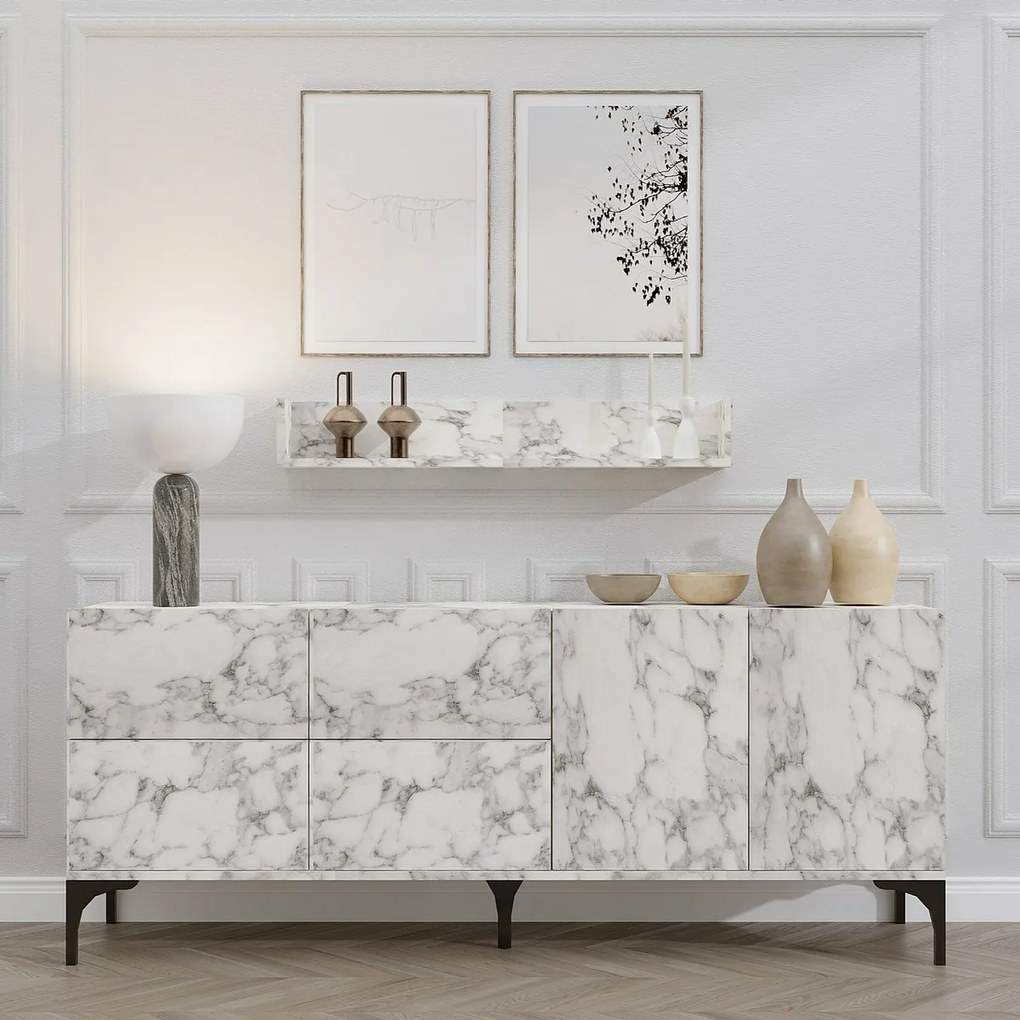 Dulap cu raft Stella Carrara Marble