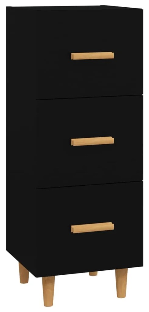 812340 vidaXL Servantă, negru, 34,5x34x90 cm, lemn compozit
