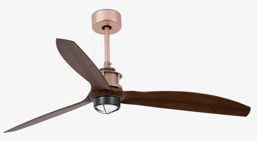 Lustra cu Ventilator si telecomanda JUST FAN M LED cupru/maro
