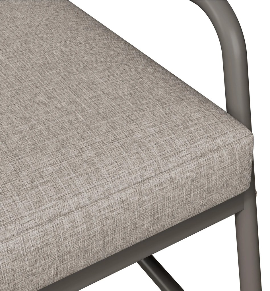 Set de lounge pentru grădină pentru 4 persoane, cu canapea dublă, 2 canapele individuale și 1 măsuță de cafea, Gri