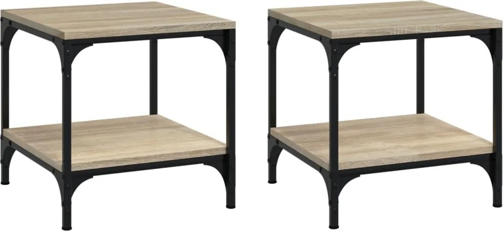 vidaXL Mese laterale 2 buc. stejar sonoma 40x40x40 cm lemn prelucrat