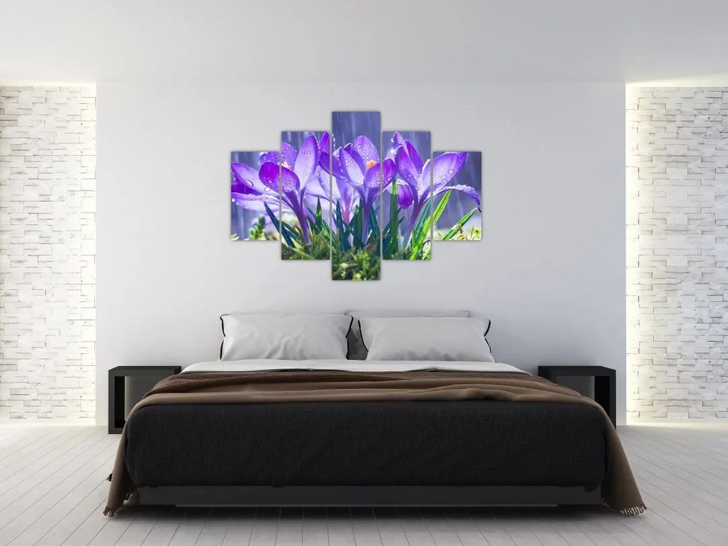 Tablou cuflori în ploaie (150x105 cm)