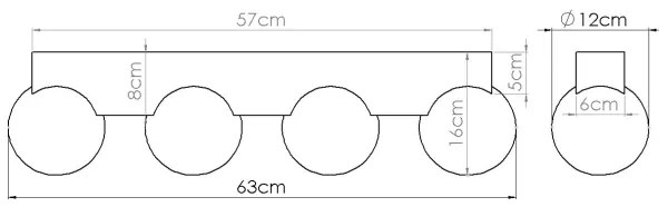 Plafonieră Sollux SL.1685 BULBO 4xG9/8W/230V fag/alb