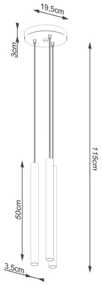 Lustră pe cablu Sollux SL.1273 PASTELO 3xG9/8W/230V beton