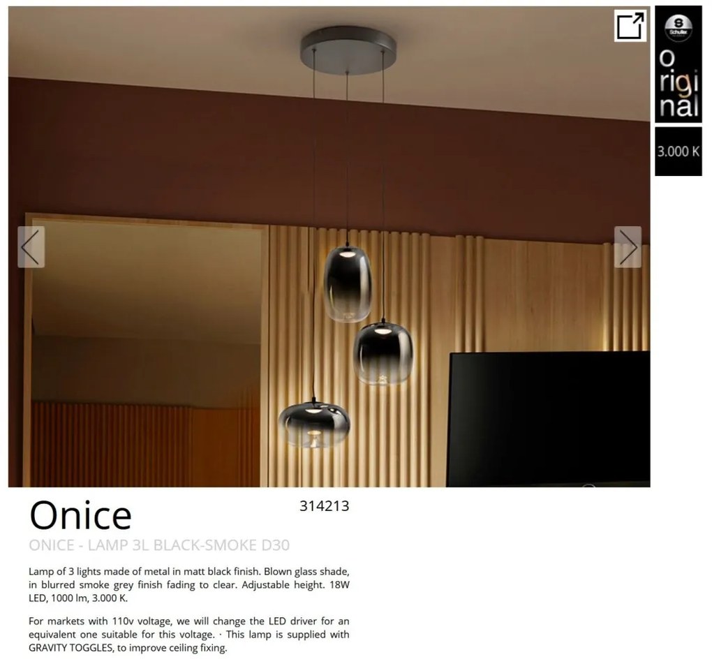Lustra LED suspendata design modern Onice 3L