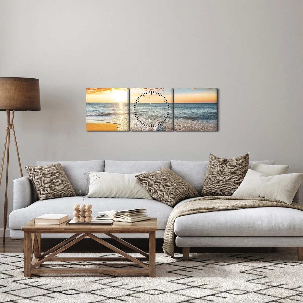 Tablou - Răsărit de soare (cu ceas) (90x30 cm)