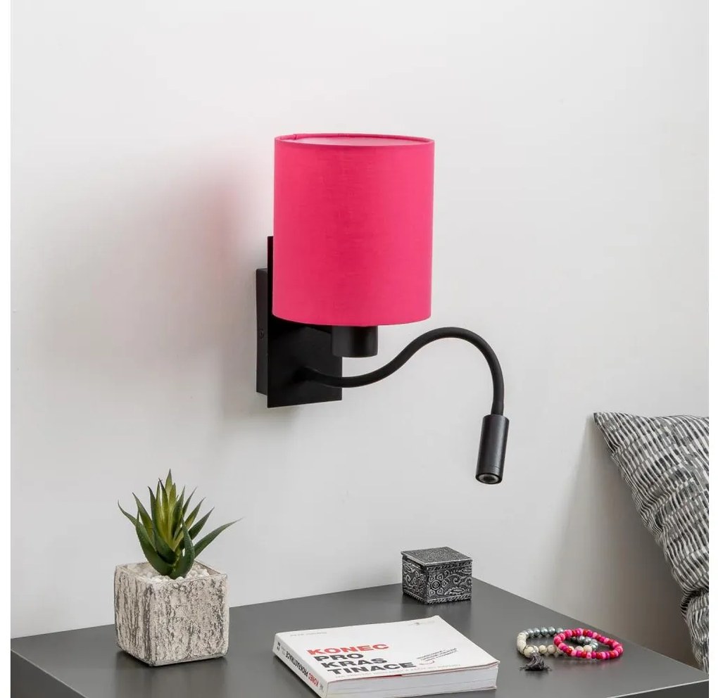 Lampă LED de perete Brilagi NUBILA 1xE27/25W/230V + LED/3W negru/roz