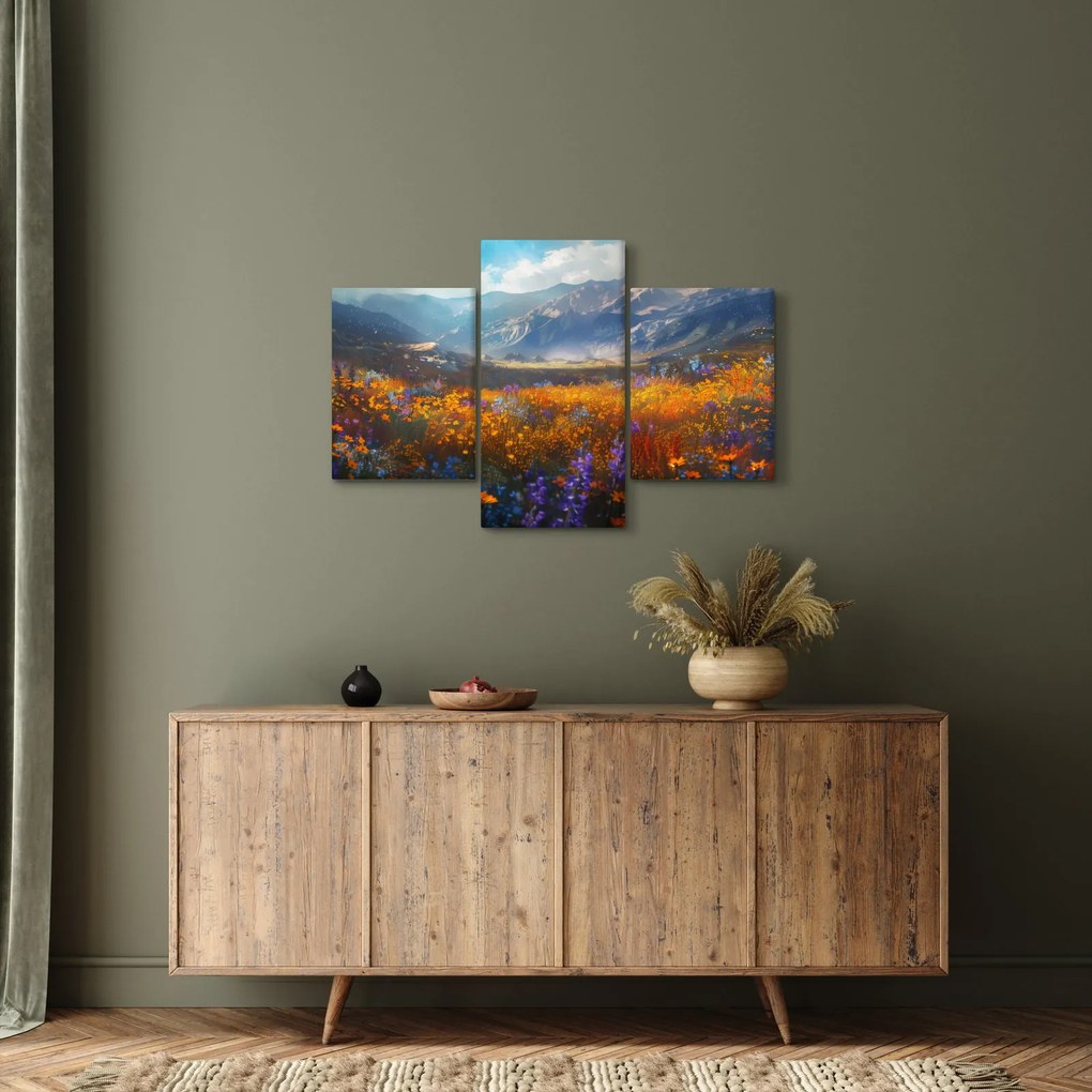 Tablou - Peisaj montan pictat II. (90x60 cm)