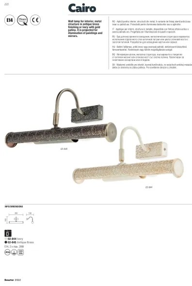 Redo 02-844 - Lampă pentru tablou CAIRO 2xE14/28W/230V 36 cm albă