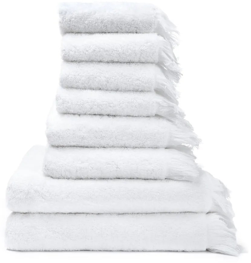 Set 8 prosoape din bumbac 100% Bonami White, alb