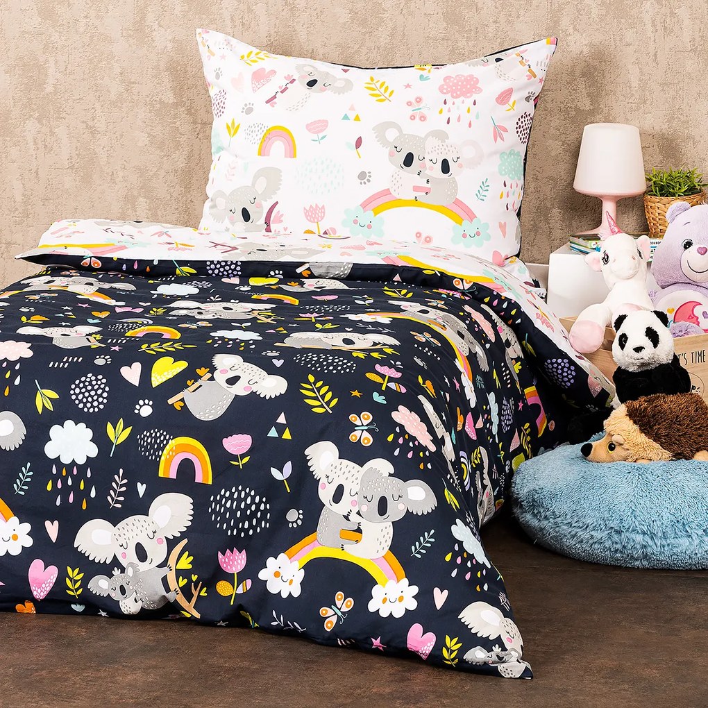 Lenjerie bumbac 4Home Koala rainbow, 140 x 200 cm, 70 x 90 cm