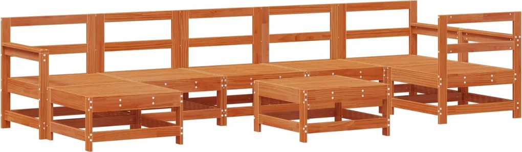 vidaXL Set de lounge pentru grădină 8 pcs Maro Ceară Lemn masiv de pin