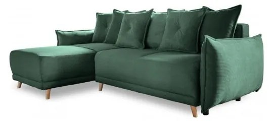 Colțar verde extensibil cu tapițerie din catifea reiată (colț variabil) Lazy Lukka – Miuform