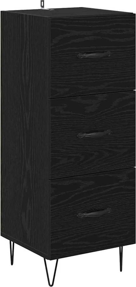 vidaXL Bufet cu sertar Stejar negru 34 x 34.5 x 90 cm Lemn compozit