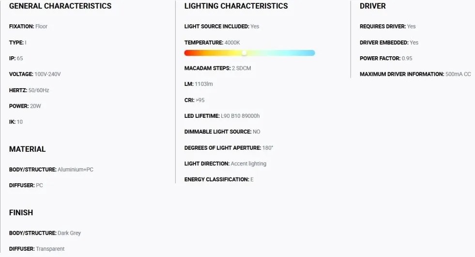 Stalp LED iluminat exterior simetric 180º IP65 RUSH 80cm 4000K