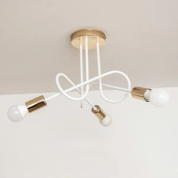 Lustră aplicată OXFORD 3xE27/15W/230V aurie/albă