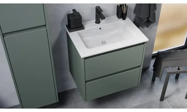Dulap de baie cu lavoar MOLDE 60 cm, verde