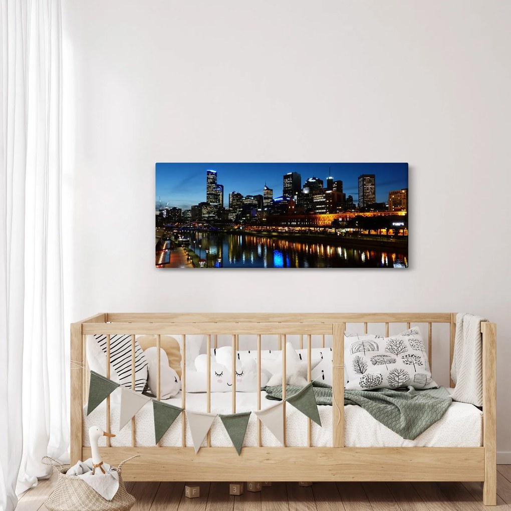 Tablou cu noaptea în Melbourne (120x50 cm)