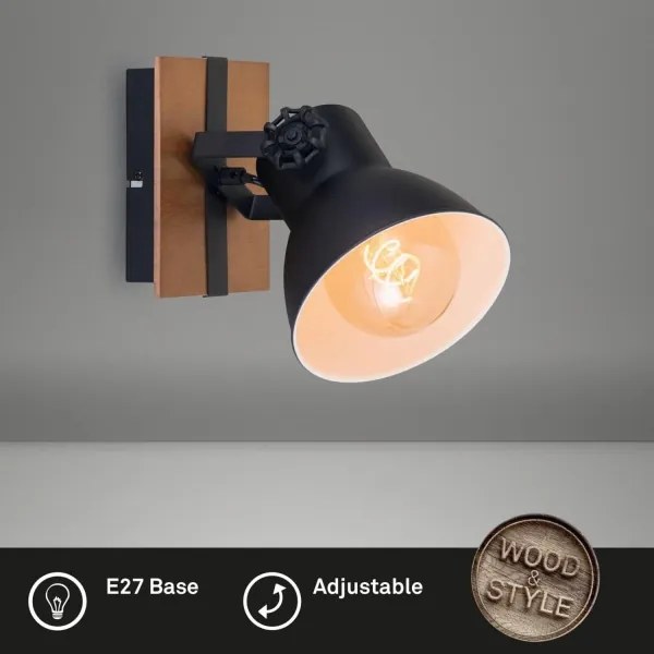 Spot de perete Briloner 2742-015 RETRO 1xE27/25W/230V negru