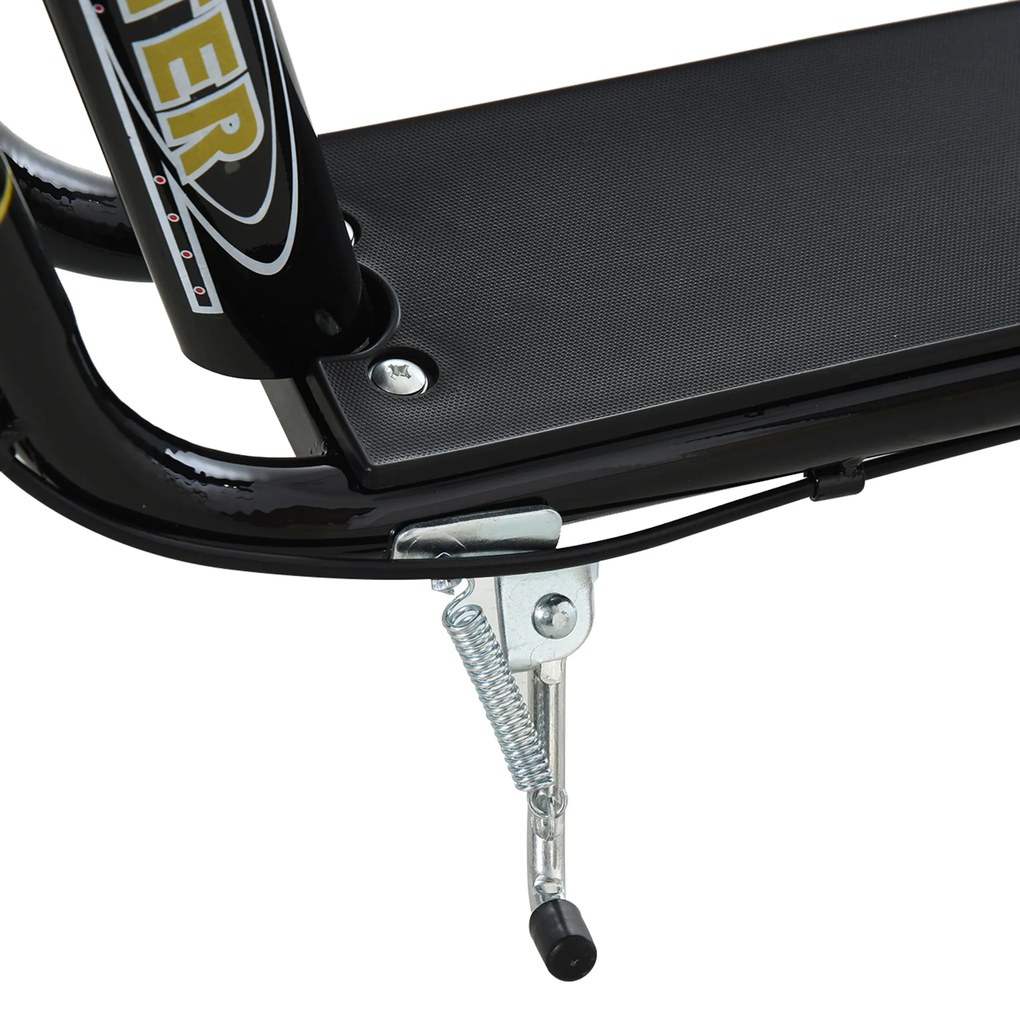 HOMCOM Trotinetă pentru copii 5-12 ani cu roți mari pneumatice de 12", trotinetă copii cu dublă frână, înălțime reglabilă și suport lateral, scooter cu o capacitate de încărcare de până la 100 kg, cadru din oțel, negru | Aosom Romania