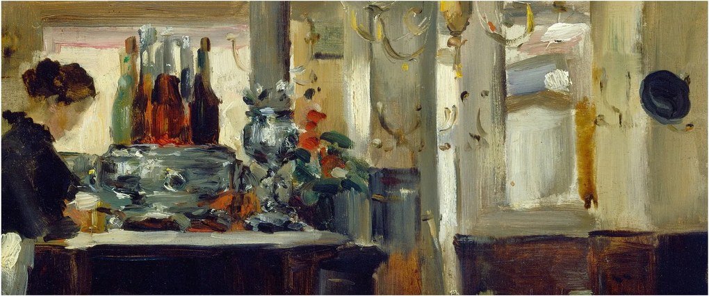 Tablou - Style of Edouard Manet, Bon Bock Cafe, reproducere (120x50 cm)