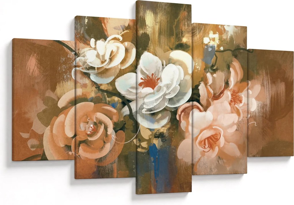 Tablou -Buchet de flori pictat (150x105 cm)