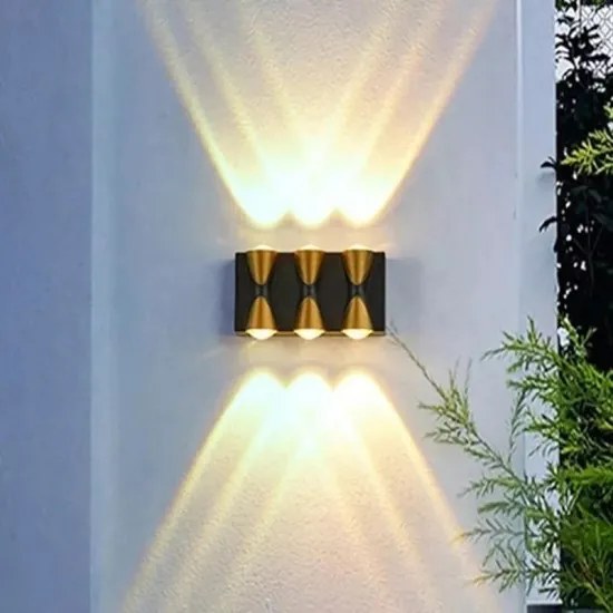 Aplica Exterior Elit's, Esn8781-6, IP65, Lumina Calda, 6W, Negru/Auriu