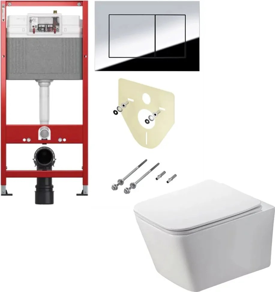 Pachet vas wc Rune Jord, capac slim softclose si rezervor TECEbase si clapeta TECEnow