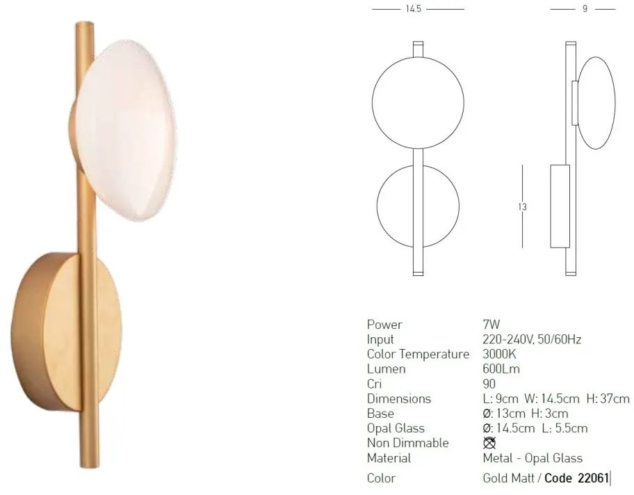 Aplica LED stil minimalist decorativ Rona aurie