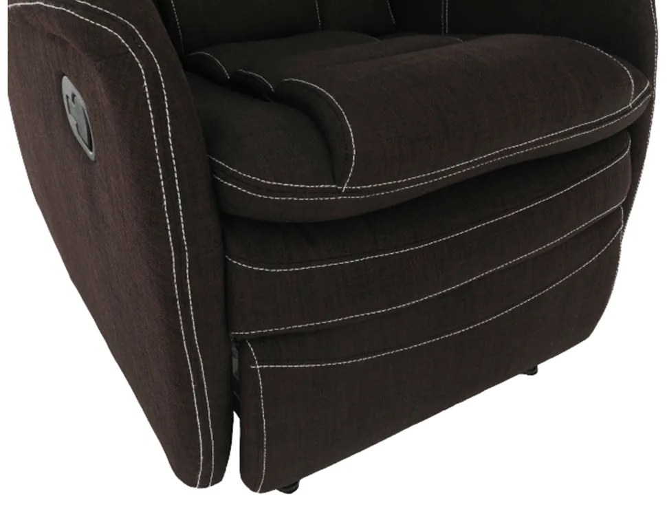 Fotoliu pentru relaxare, material textil ciocolatiu, KOMFY