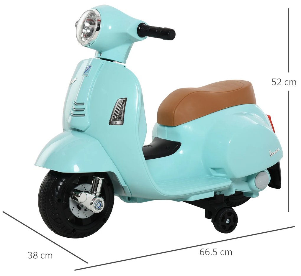 Motocicleta Electrica pentru Copii, Baterie 6V pentru Copii cu varste cuprinse intre 18-36 luni Verde 66.5x38x52cm HOMCOM | Aosom Romania