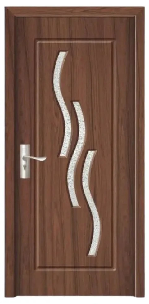 Usa Interior din MDF Novo Doors ND14, Cadru din Lemn Masiv, Geam Sablat, KIT COMPLET, Toc , Manere si balamale incluse (Culoare: Stejar Deschis, Toc: