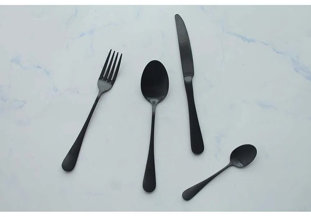 SET TACAMURI INOX, 24 PIESE, FINISAJ NEGRU MAT