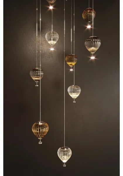 Lustră LED pe cablu MAXLIGHT P0527 PALLONCINI 2xLED/3W/230V d. 12 cm transparent