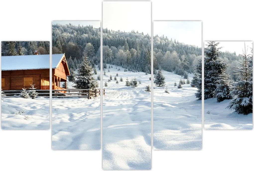 Tablou - Cabană de munte (150x105 cm)