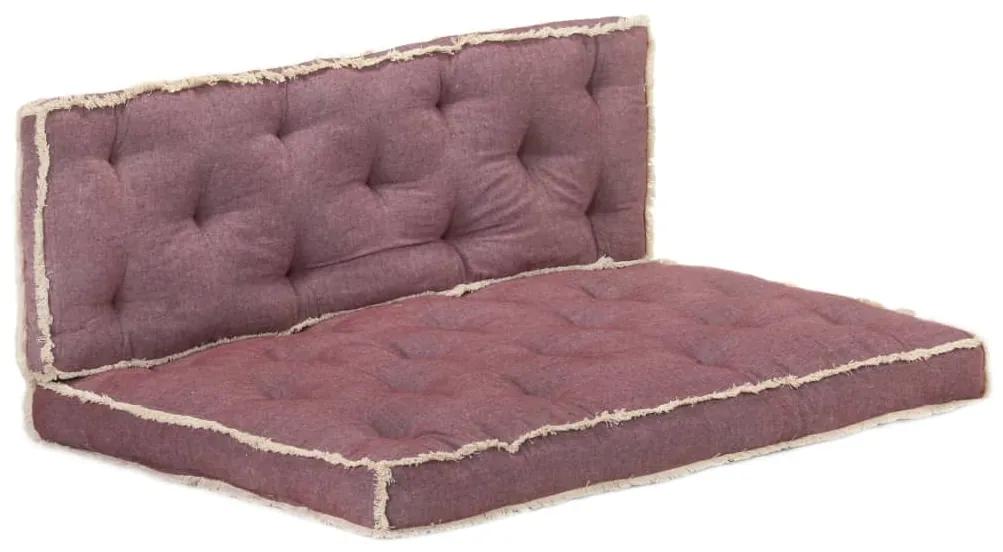 Set perne pentru canapea din paleti, 2 piese, rosu burgundia 1, burgundy red, canapea de mijloc