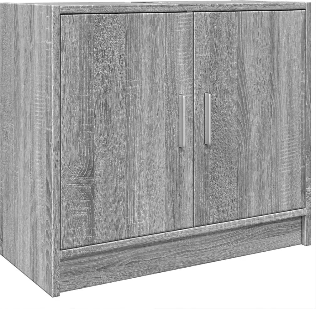 vidaXL Dulap de chiuvetă, gri sonoma, 63x29x55 cm, lemn prelucrat