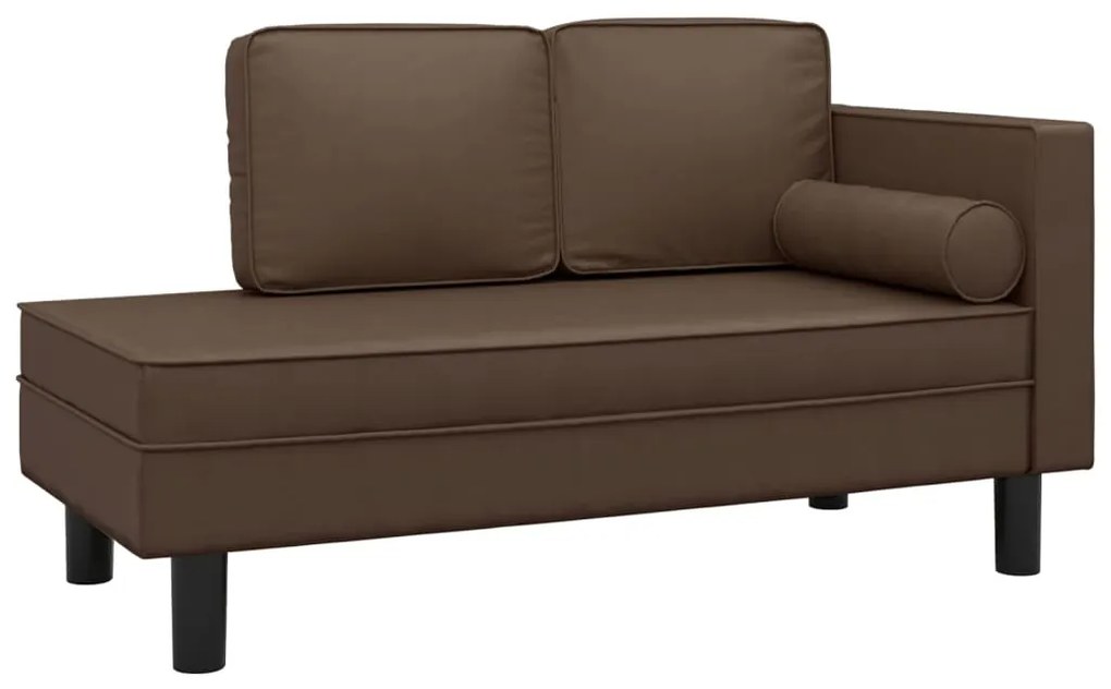 340697 vidaXL Pat de zi cu 2 locuri, maro, piele ecologică