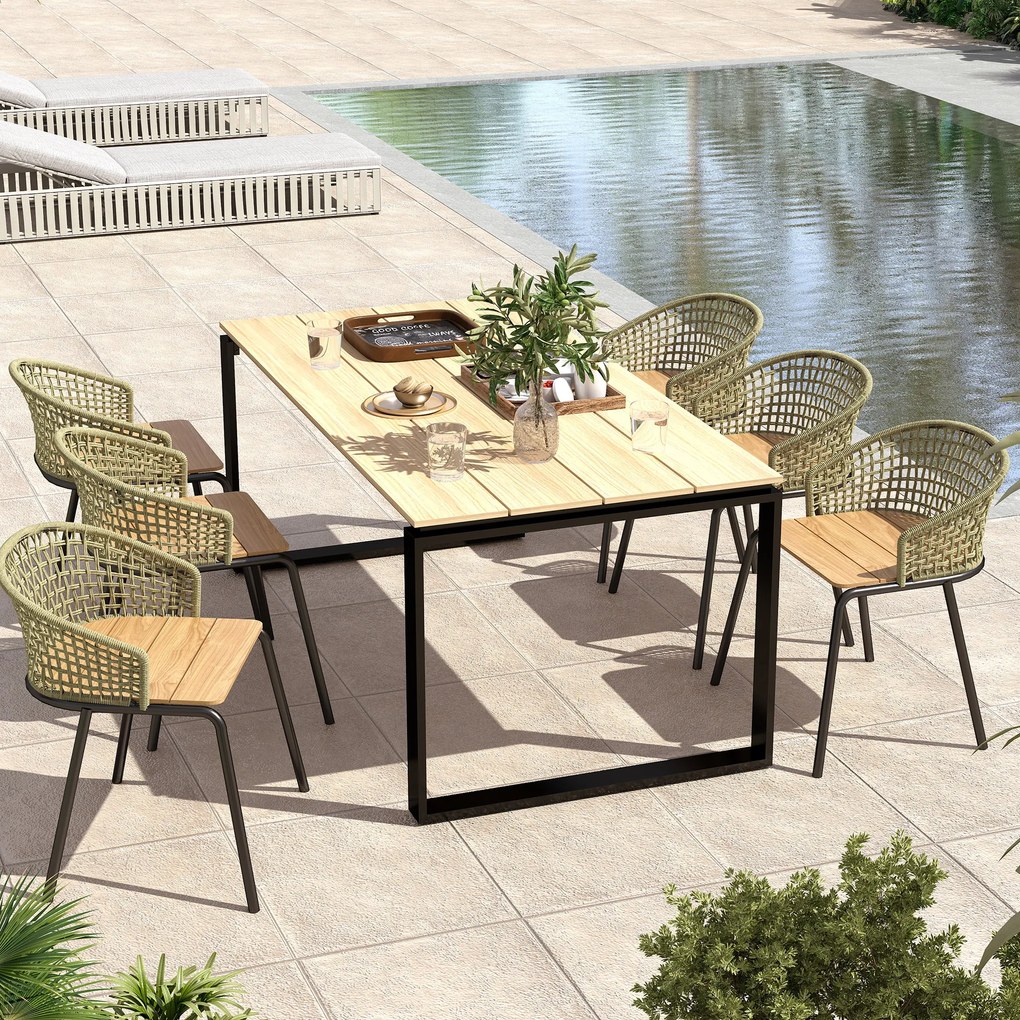 Masă pentru terasă Outsunny pentru 8 persoane, 180x90cm | Aosom Romania