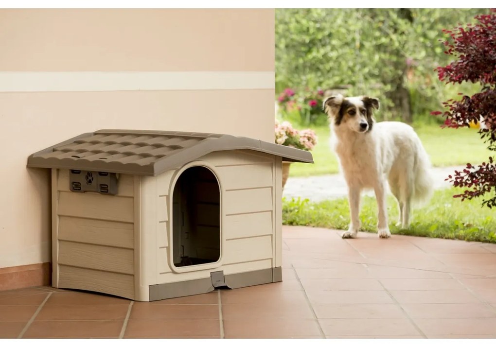 Doghouse Bungalow bej, 89 x 75 x 62 cm