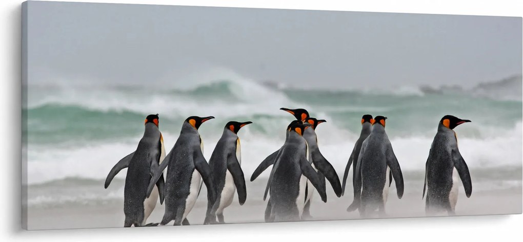 Tablou pinguini în ocean (120x50 cm)