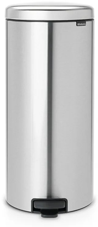 Cos de gunoi cu pedala Brabantia NewIcon 649061, 30 L, Inchidere usoara, Baza antiderapanta, Rezistent la amprente, Inox Mat