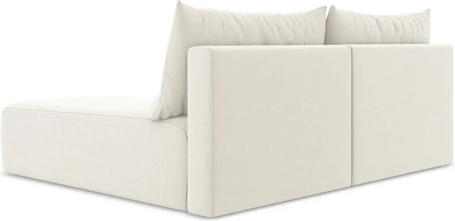 Colțar crem extensibil/cu spațiu de depozitare cu tapițerie din catifea (cu colț pe partea dreaptă/cu șezlong) Kalena – Makamii