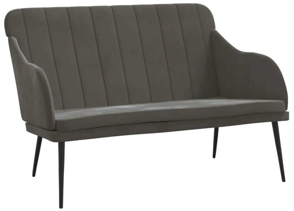 351465 vidaXL Bancă, gri închis, 110x76x80 cm, catifea