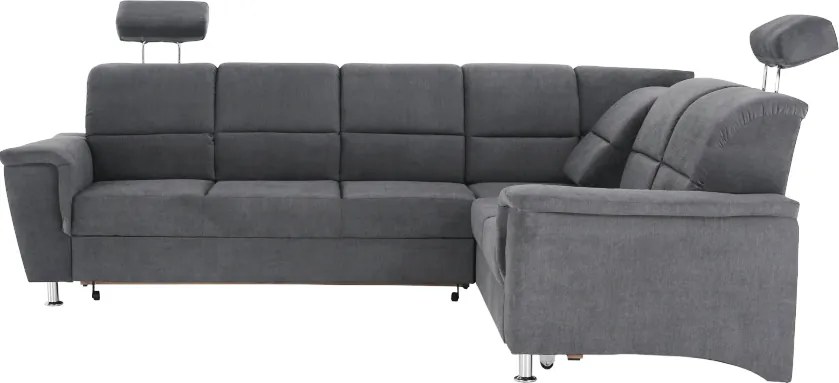 Colţar extensibil, material textil gri, model dreapta, SANTIAGO