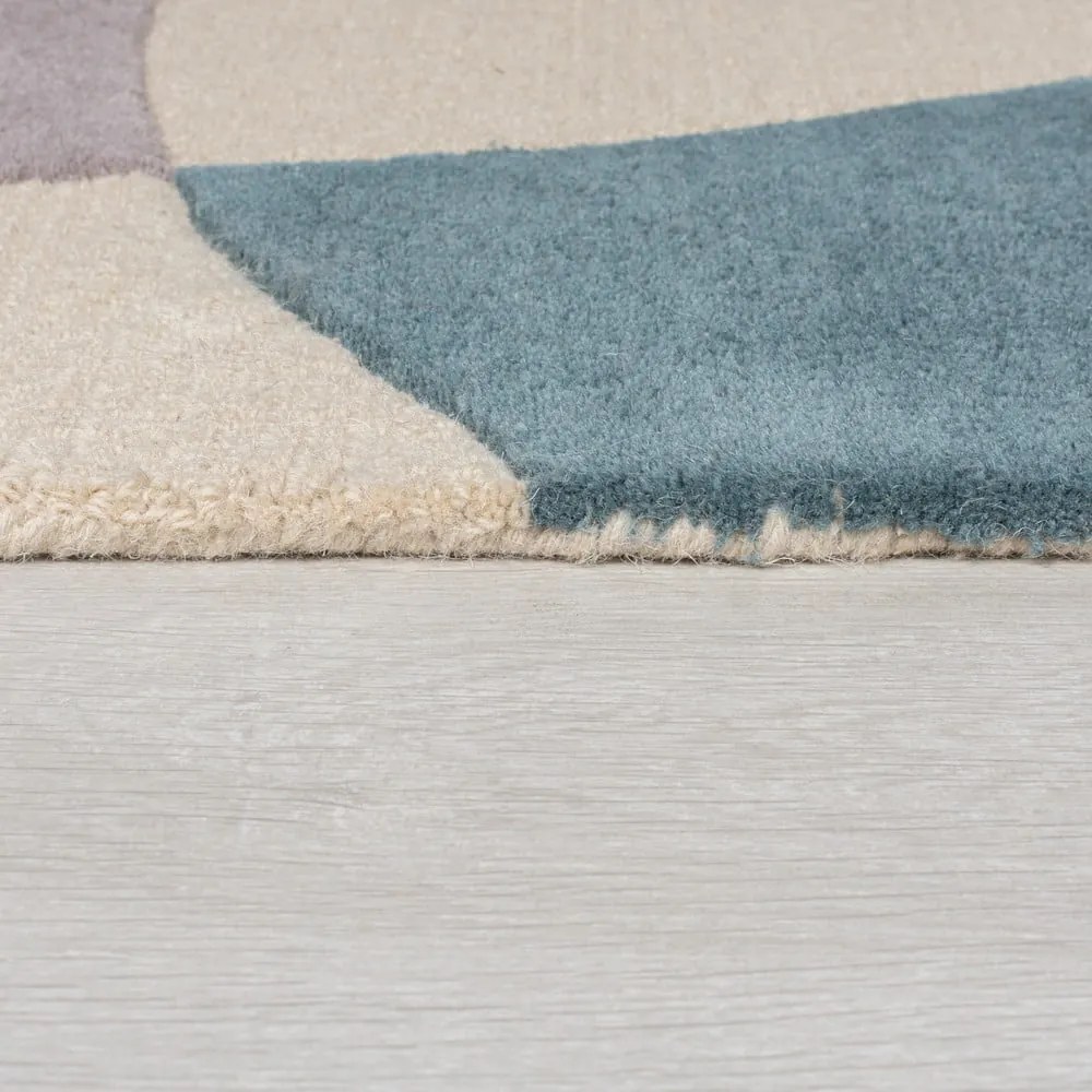 Covor albastru/bej din lână 230x160 cm Glow - Flair Rugs
