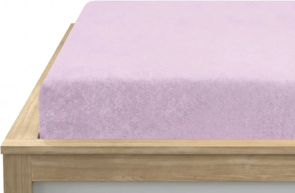 Cearsaf Frotir cu elastic EXCLUSIVE 180 x 200 cm mov deschis