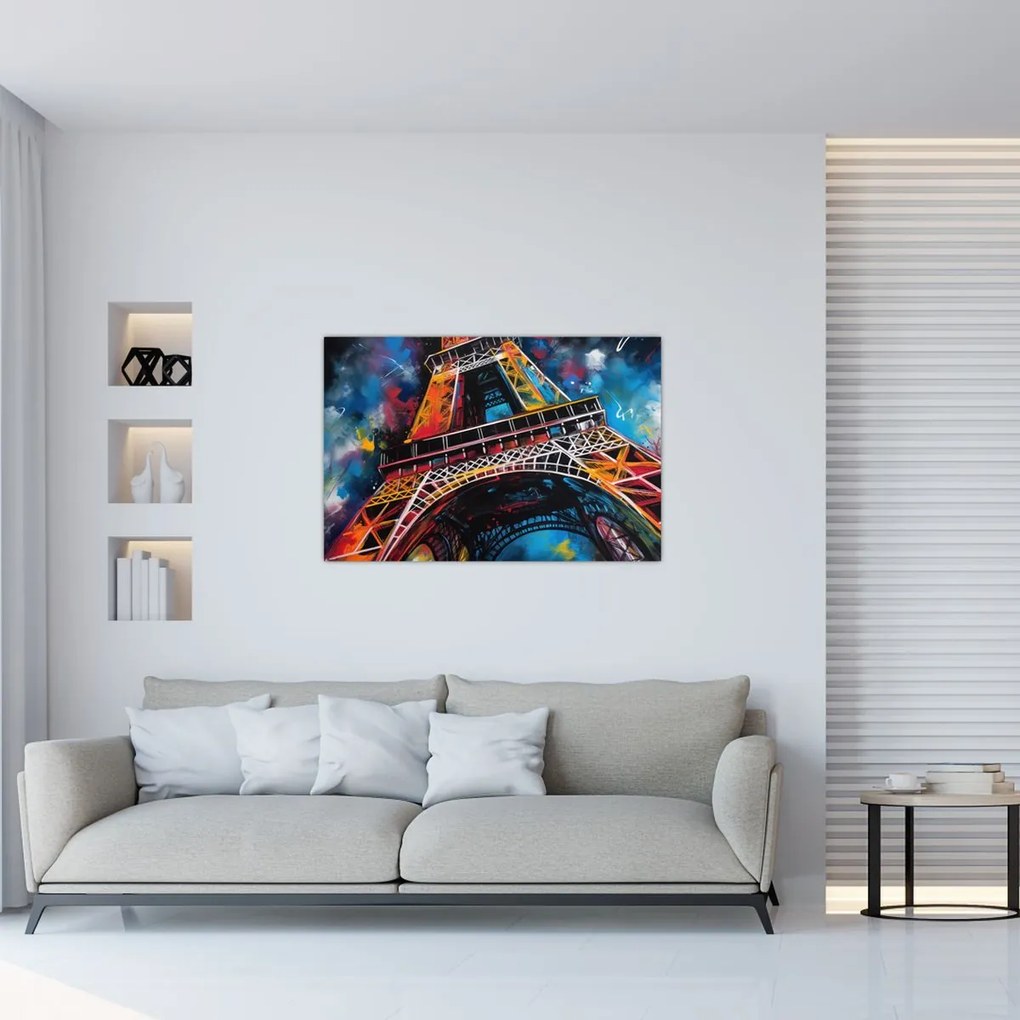 Tablou - Pictură a Turnului Eiffel II. (90x60 cm)
